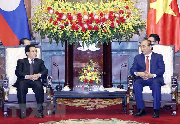 Chủ tịch nước Nguyễn Xu&acirc;n ph&uacute;c tiếp Thủ tướng L&agrave;o thăm ch&iacute;nh thức Việt Nam - Ảnh: TTXVN