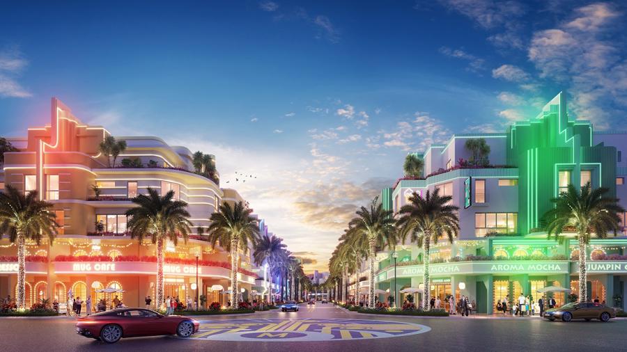 Phong cách Miami tạo nên sức hút cho Sun Riverside Village. Ảnh phối cảnh minh họa.