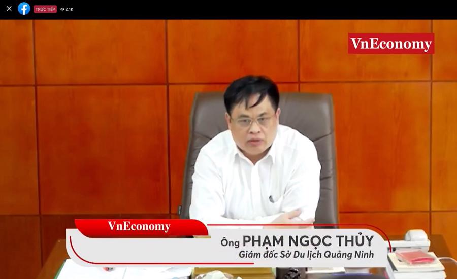 Ông Phạm Ngọc Thủy, Giám đốc Sở Du lịch Quảng Ninh tại Đối thoại chuyên đề ngày 20/3 - Ảnh Chu Xuân Khoa.