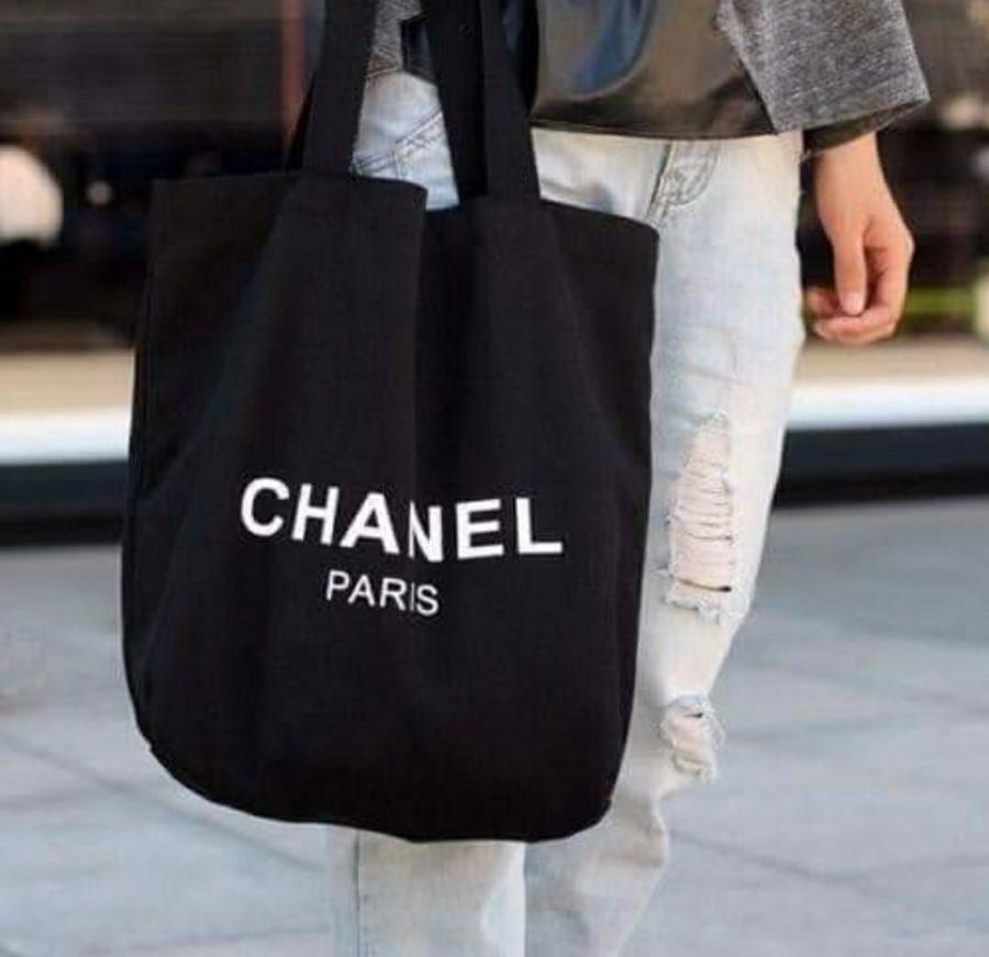 Chanel Shopping Bag Black Gift Bag Wrapping Fashion  Etsy Singapore