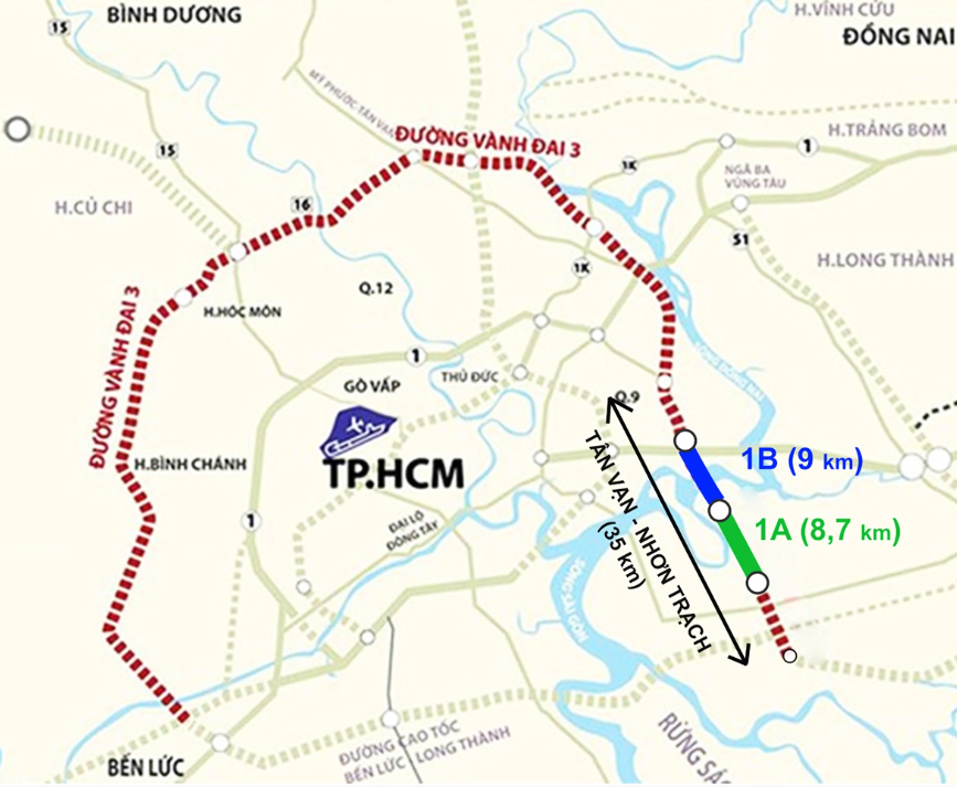 Tuyến Tân Vạn - Nhơn Trạch thuộc Vành đai 3 TP.HCM.
