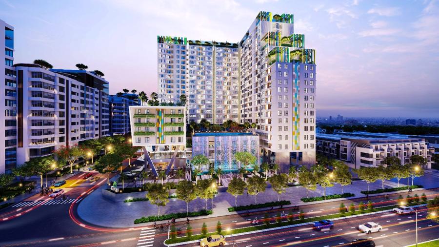 Salto Residence tọa lạc mặt tiền đường Nguyễn Thị Định, với quy m&ocirc; 3 block cao 21 tầng, bao gồm 483 căn hộ cao cấp v&agrave; 8 shophouse.