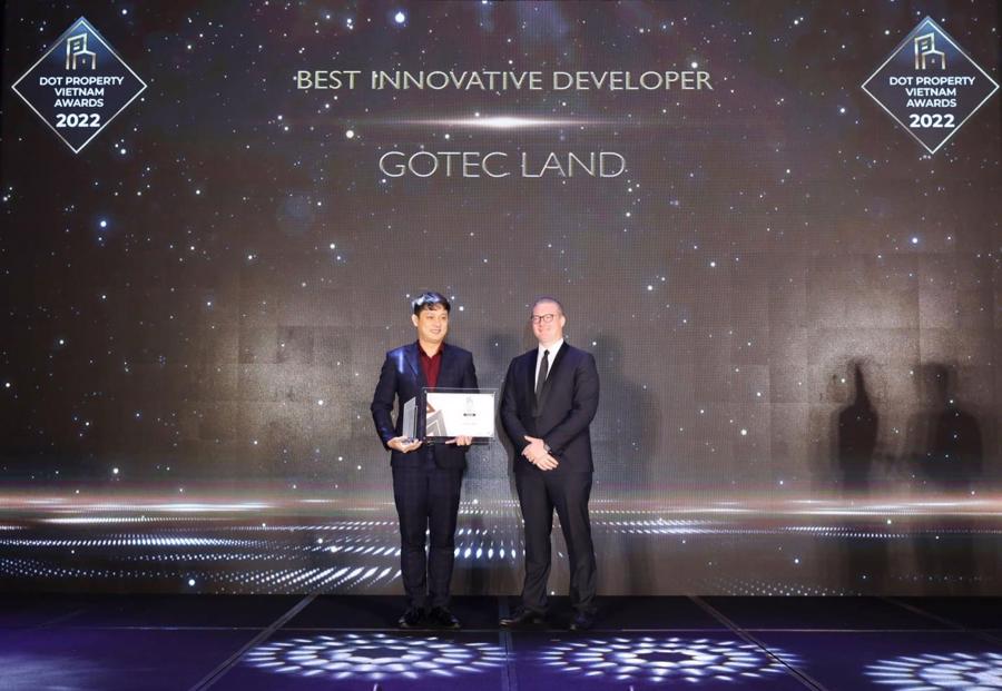 Gotec Land gi&agrave;nh chiến thắng ở hạng mục: Best Innovative Developer Vietnam 2022 (Nh&agrave; ph&aacute;t triển Bất động sản Đổi mới S&aacute;ng tạo tốt nhất Việt Nam 2022).