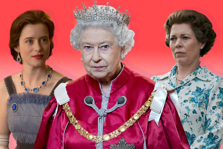 Trong The Crown, ba nữ diễn vi&ecirc;n v&agrave;o vai ba phi&ecirc;n bản của Nữ ho&agrave;ng Elizabeth II ở c&aacute;c độ tuổi kh&aacute;c nhau.
