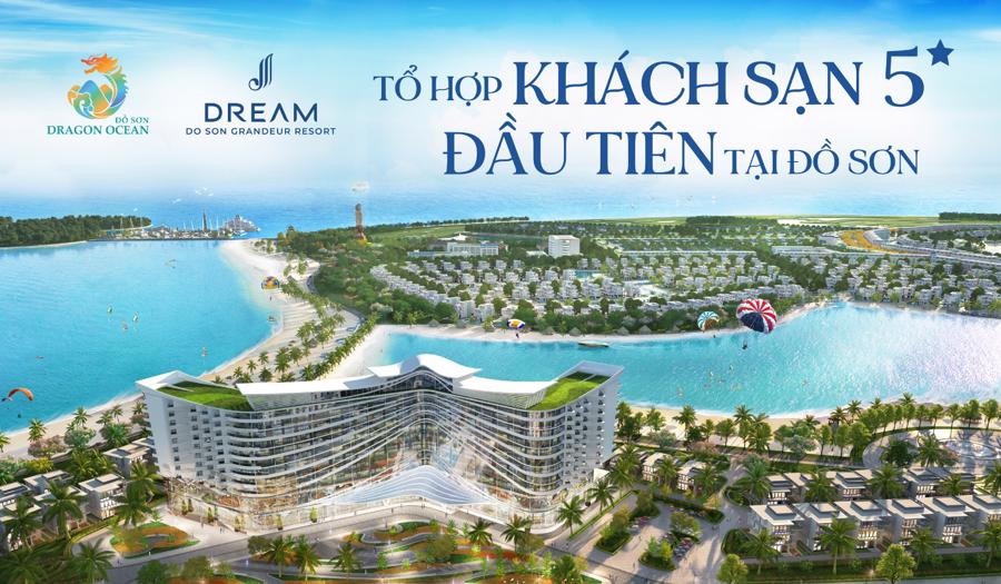 Khách sạn Dream Do Son Grandeur Resort nằm trong KDL Quốc tế Đồi Rồng dự kiến vận hành cuối năm 2022 sẽ “giải cơn khát” lưu trú cao cấp cho thị trường Đồ Sơn với quy mô 303 phòng tiêu chuẩn 5 sao quốc tế.