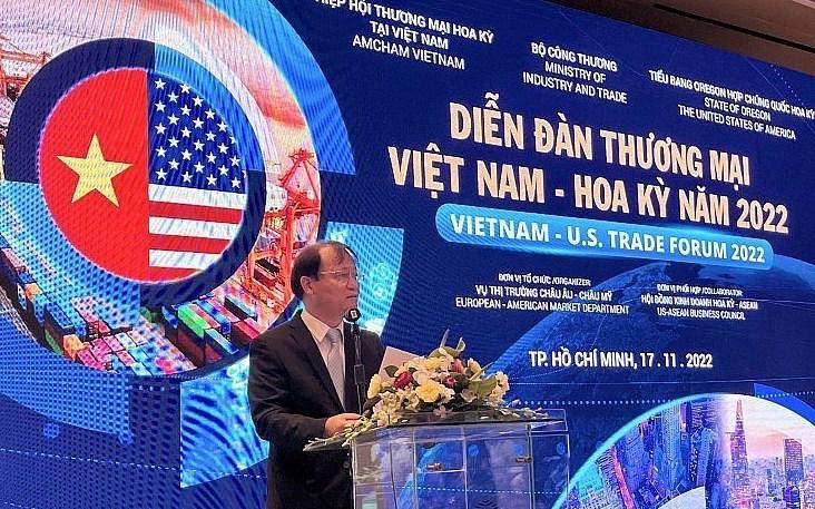 &Ocirc;ng Đỗ Thắng Hải, Thứ trưởng Bộ C&ocirc;ng thương: "Hiện Hoa Kỳ trở th&agrave;nh đối t&aacute;c thương mại thứ 2 , c&oacute; kim ngạch thương mại vượt mốc 100 tỷ USD với Việt Nam" - Ảnh: BN.