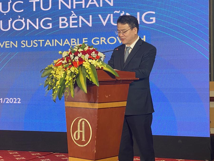 Thứ trưởng Trần Quốc Phương phát biểu tại Hội thảo.
