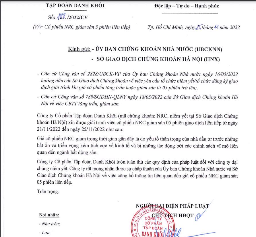Chủ tịch NRC tiếp tục bị Chứng khoán Tiên Phong thông báo bán giải chấp 5,9 triệu cổ phiếu - Ảnh 1
