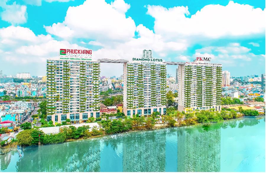 Diamond Lotus Riverside - A green building developed by CEO Luu Thi Thanh Mau and the Phuc Khang Corporation.