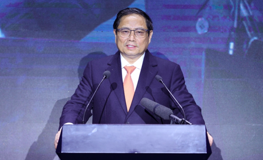 Thủ tướng Phạm Minh Ch&iacute;nh ph&aacute;t biểu tại sự kiện.