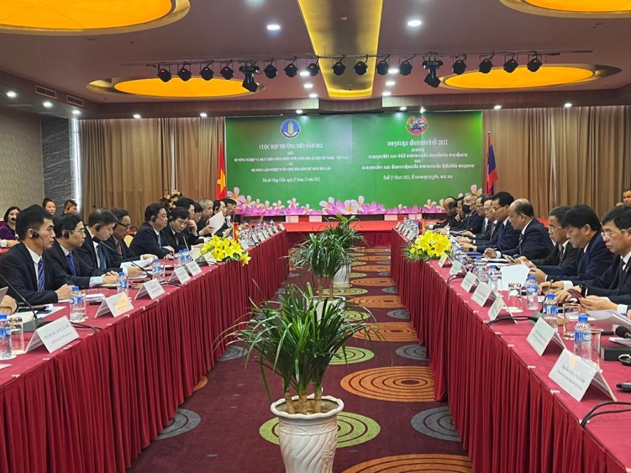 Cuộc họp giữa Bộ N&ocirc;ng nghiệp v&agrave; Ph&aacute;t triển n&ocirc;ng th&ocirc;n Việt Nam với Bộ N&ocirc;ng l&acirc;m nghiệp L&agrave;o.