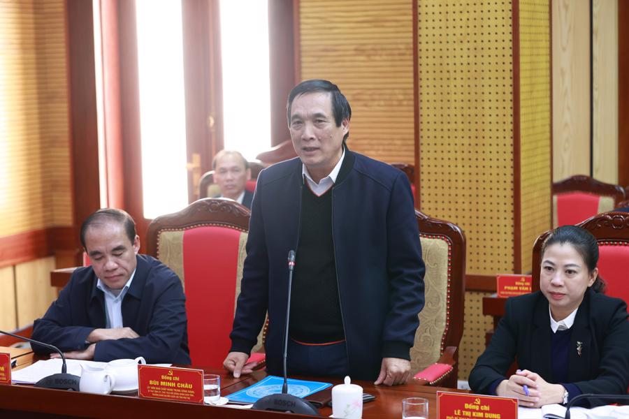 Bí thư Tỉnh ủy Phú Thọ Bùi Minh Châu phát biểu tại buổi làm việc - Ảnh: VGP.