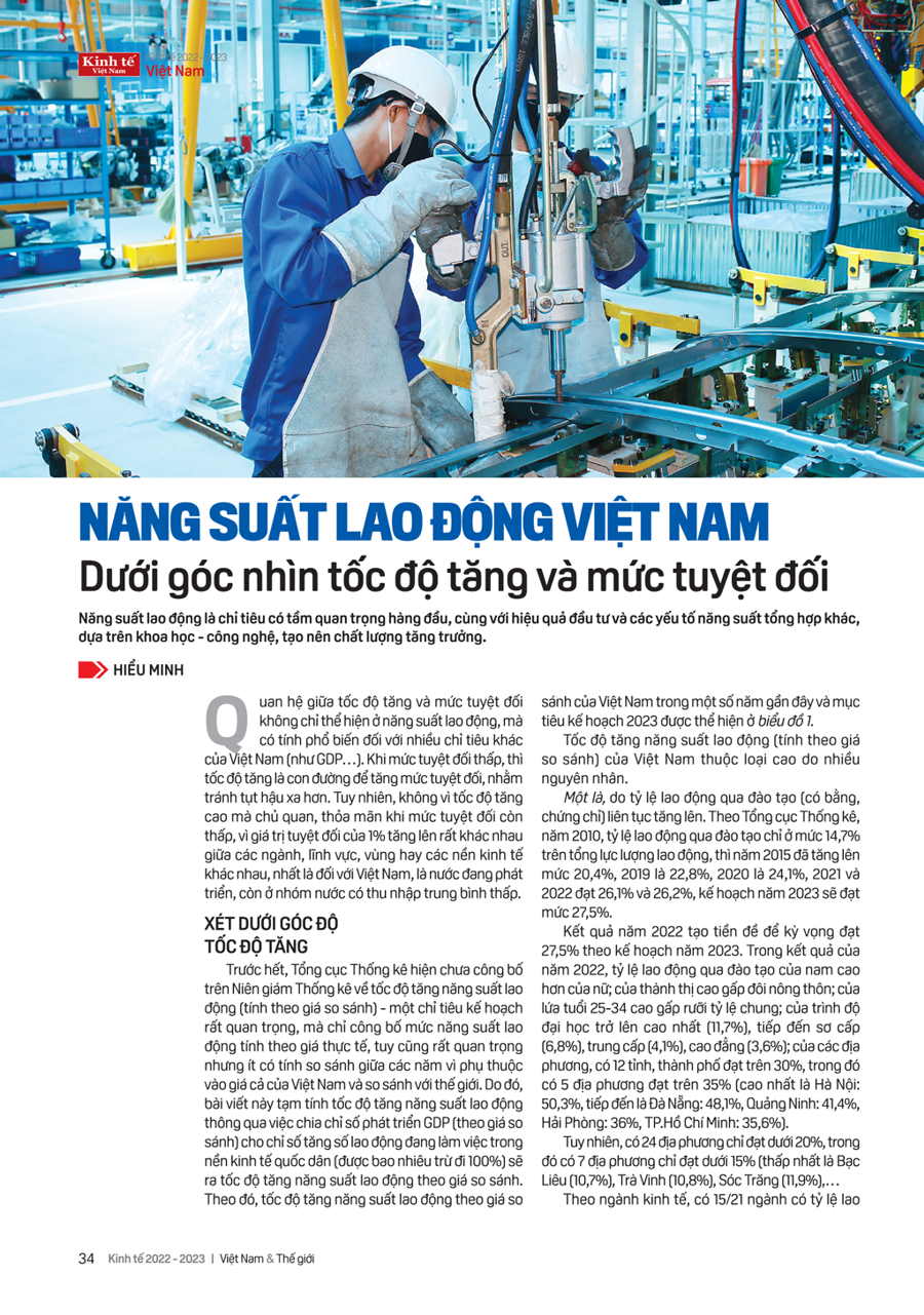 Năng suất lao động Việt Nam: Dưới góc nhìn tốc độ tăng và mức tuyệt đối - Ảnh 2