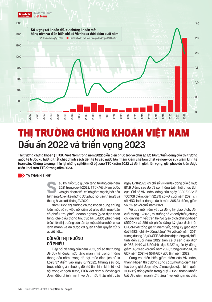 Thị trường chứng khoán Việt Nam: Dấu ấn 2022 và triển vọng 2023 - Ảnh 1