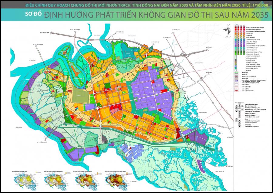 Bản đồ quy hoạch huyện Nhơn Trạch đến năm 2030, tầm nh&igrave;n 2050.