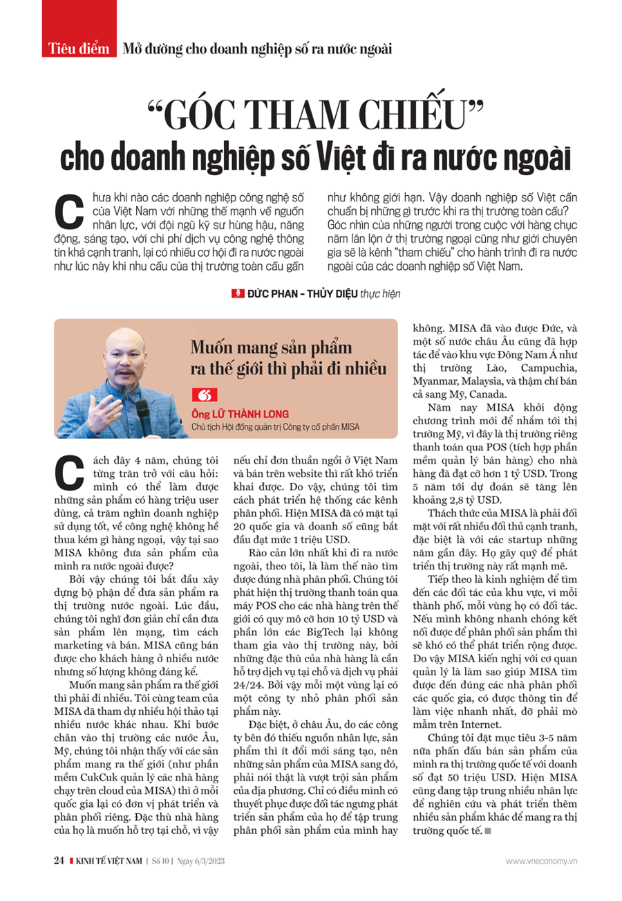 “Góc tham chiếu”cho doanh nghiệp số Việt đi ra nước ngoài - Ảnh 8