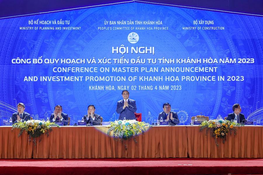 Thủ tướng Phạm Minh Ch&iacute;nh dự Hội nghị c&ocirc;ng bố Quy hoạch v&agrave; X&uacute;c tiến đầu tư tỉnh Kh&aacute;nh H&ograve;a năm 2023 - Ảnh: VGP