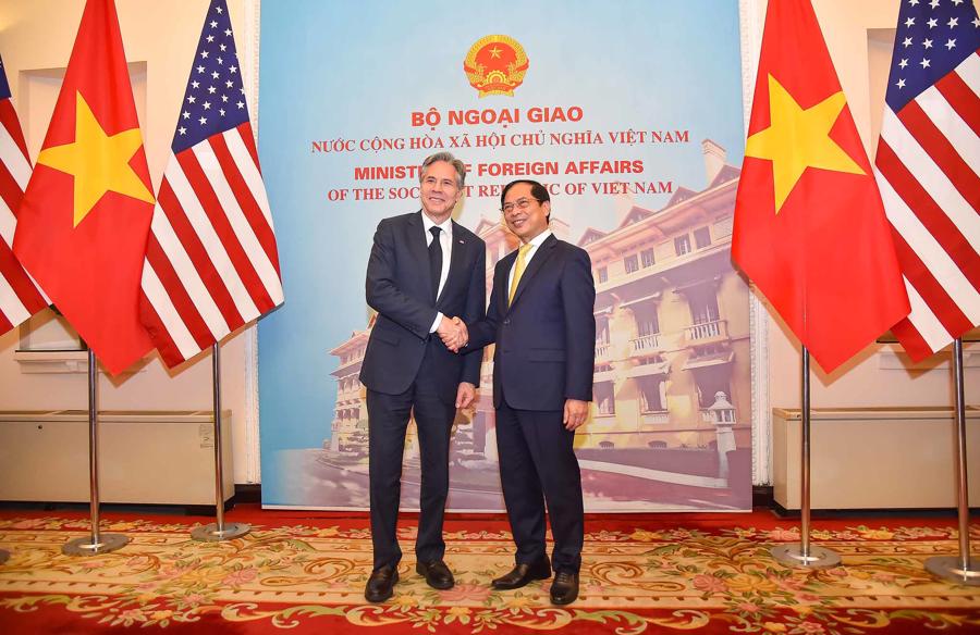 Bộ trưởng B&ugrave;i Thanh Sơn khẳng định Việt Nam coi Mỹ l&agrave; một trong những đối t&aacute;c quan trọng h&agrave;ng đầu - Ảnh: Bộ Ngoại giao