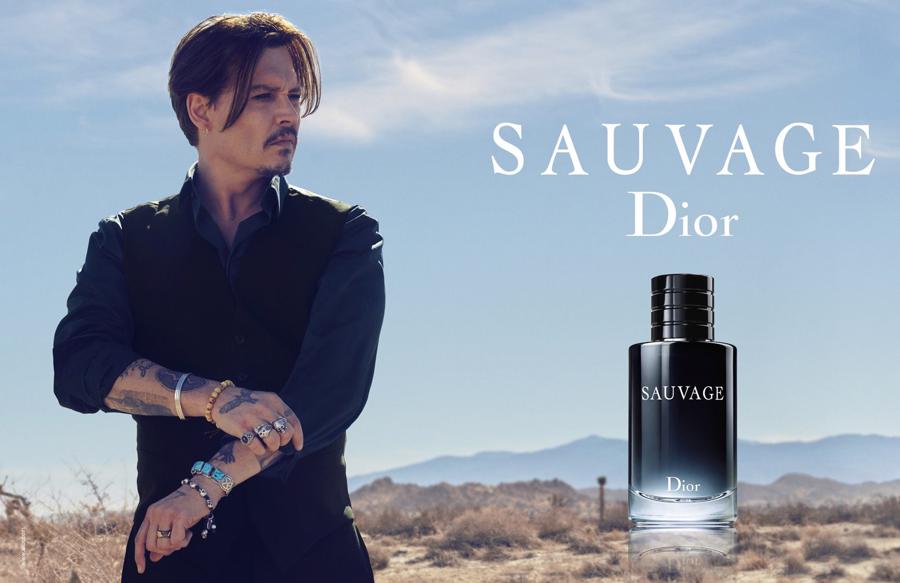 H&igrave;nh ảnh của&nbsp;Johnny Depp trong c&aacute;c chiến dich quảng c&aacute;o nước hoa&nbsp;Dior Sauvage.