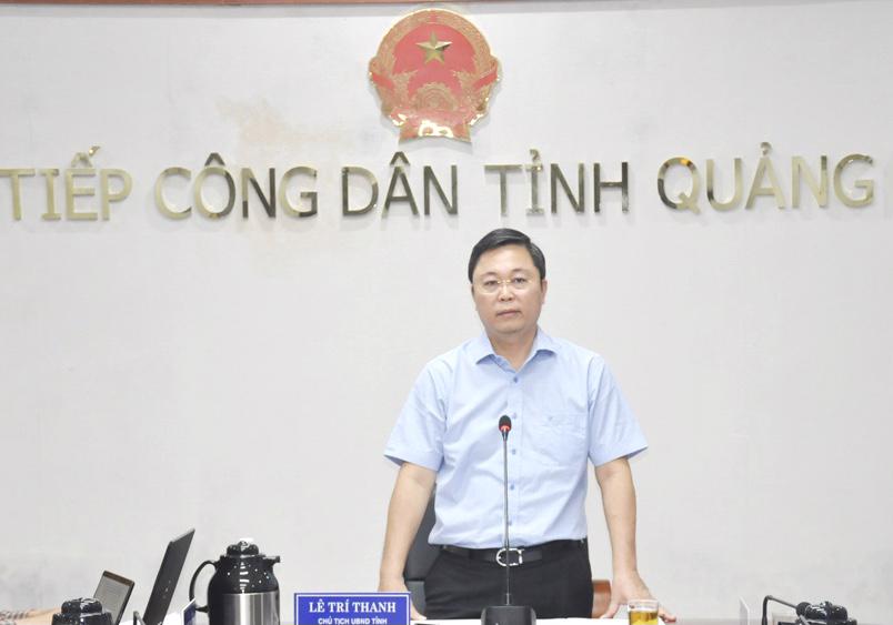Chủ tịch UBND tỉnh Quảng Nam L&ecirc; Tr&iacute; Thanh trong buổi tiếp c&ocirc;ng d&acirc;n thường kỳ.