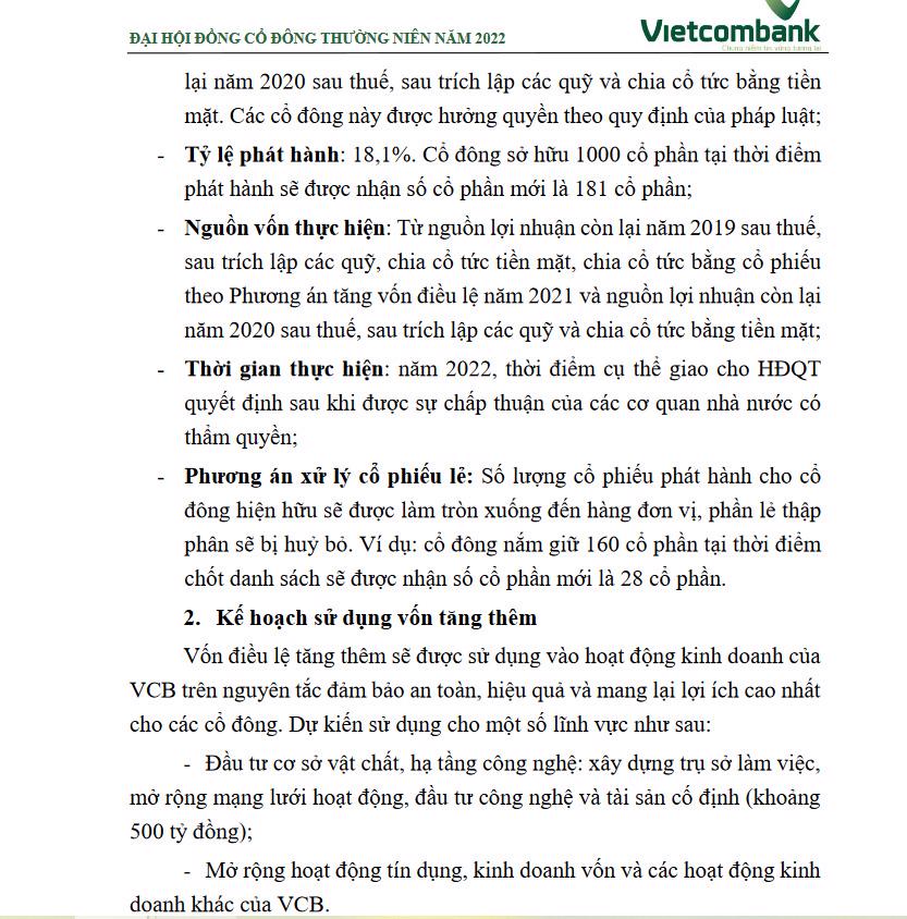 VCB được chấp thuận phát hành cổ phiếu trả cổ tức và tăng vốn điều lệ - Ảnh 2