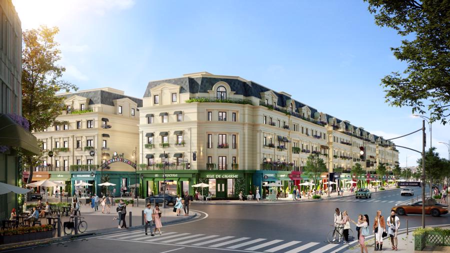 Nh&agrave; phố Rue de Charme - sản phẩm thấp tầng nội đ&ocirc; hiếm hoi ra mắt trong 2023. (Ảnh phối cảnh minh hoạ).