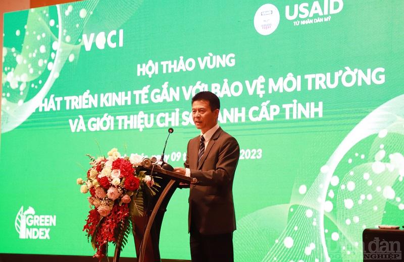 Ông Vũ Chí Giang, Phó Chủ tịch UBND tỉnh Vĩnh Phúc chia sẻ tại Hội thảo.