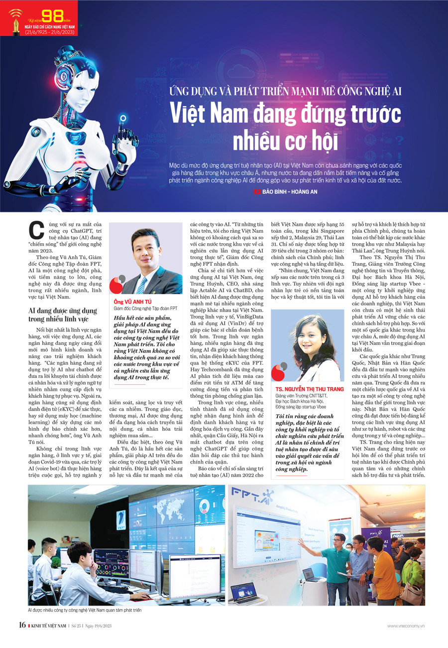 Ứng dụng và phát triển mạnh mẽ công nghệ AI: Việt Nam đang đứng trước nhiều cơ hội  - Ảnh 1