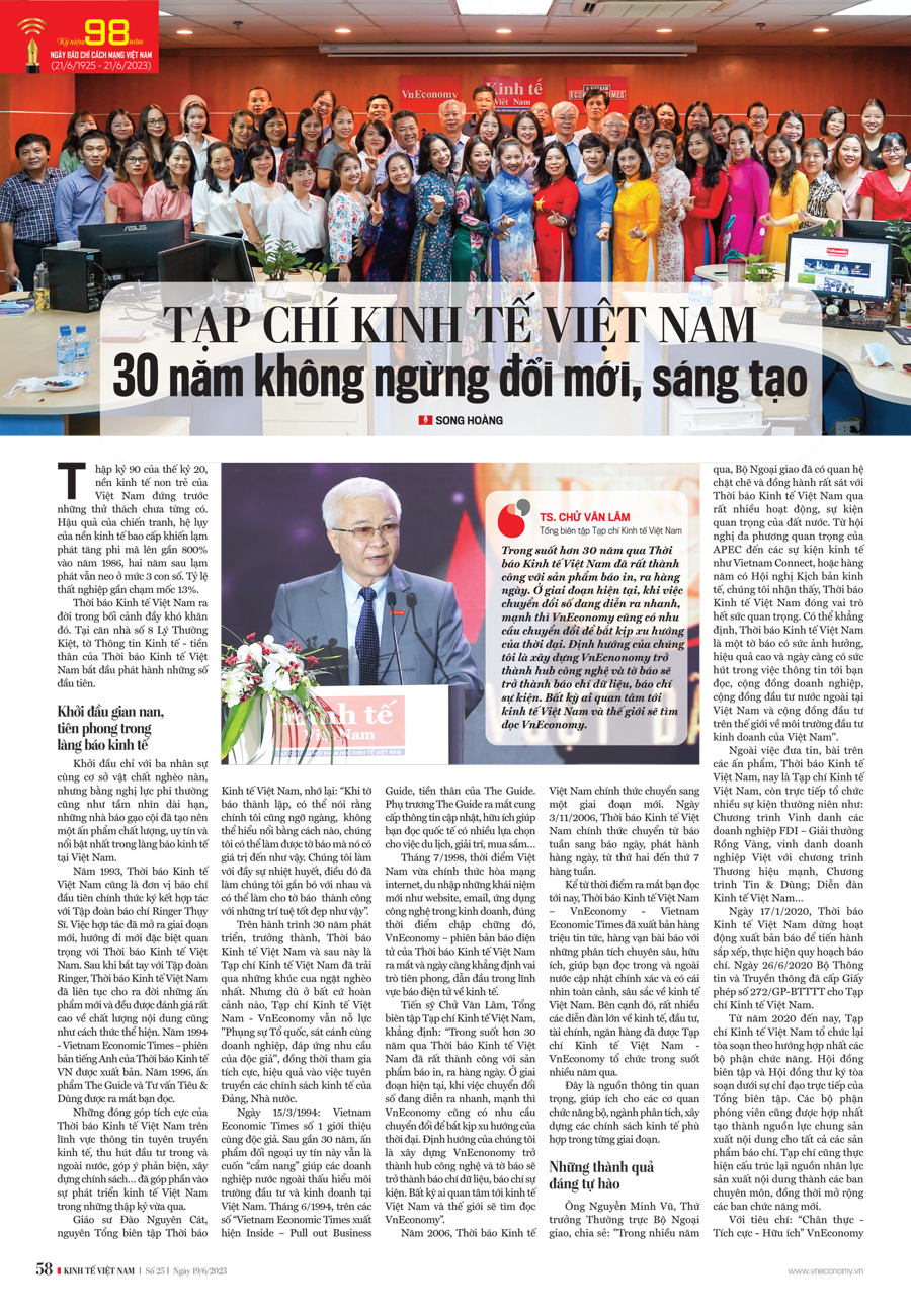 Tạp chí Kinh tế Việt Nam 30 năm không ngừng đổi mới, sáng tạo  - Ảnh 1