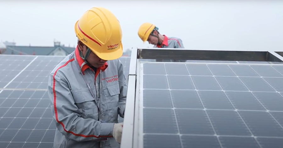 Giải ph&aacute;p điện năng lượng mặt trời Viettel Construction đạt Thương hiệu Quốc Gia Việt Nam.