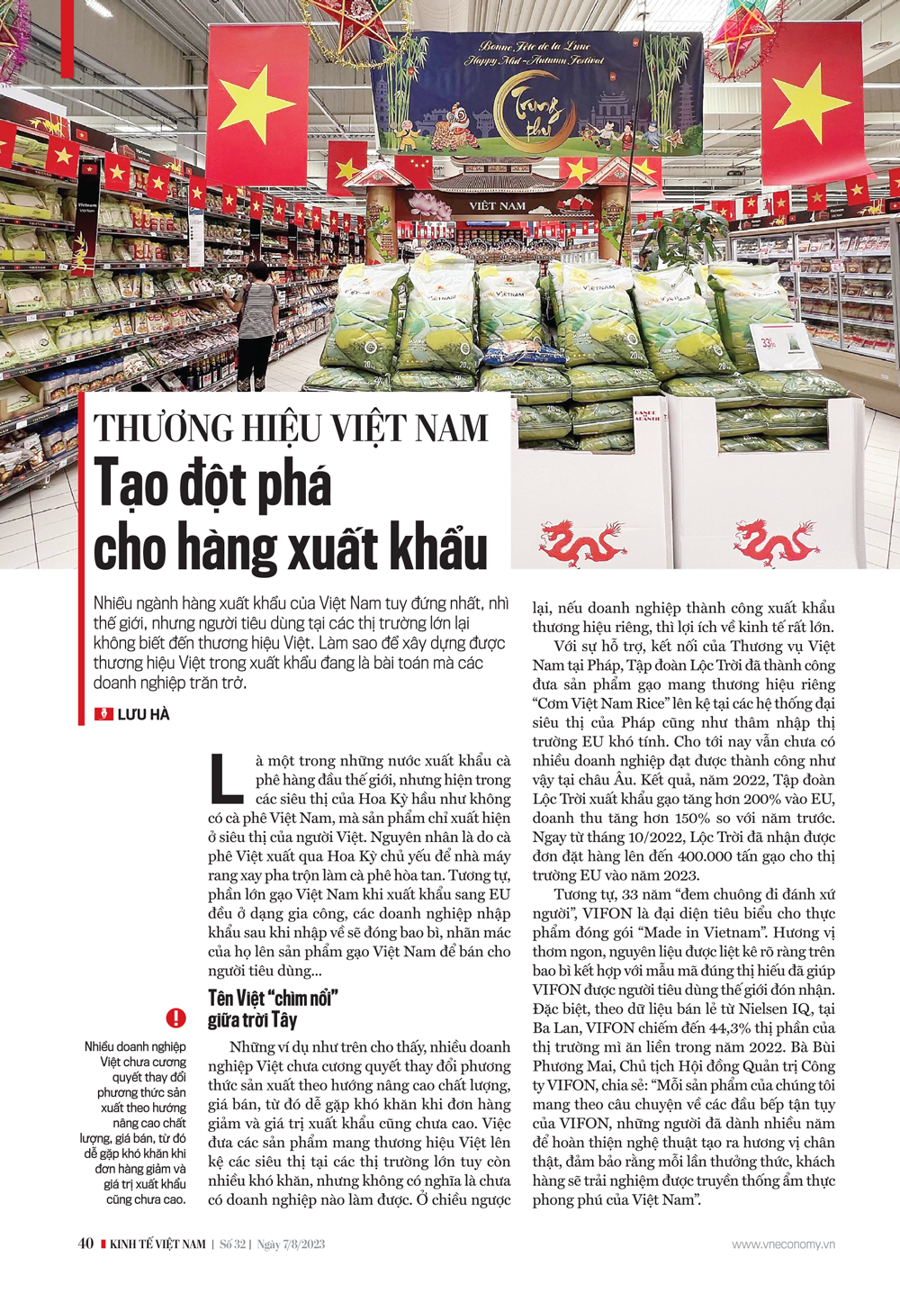 Thương hiệu Việt Nam: Tạo đột phá cho hàng xuất khẩu  - Ảnh 1
