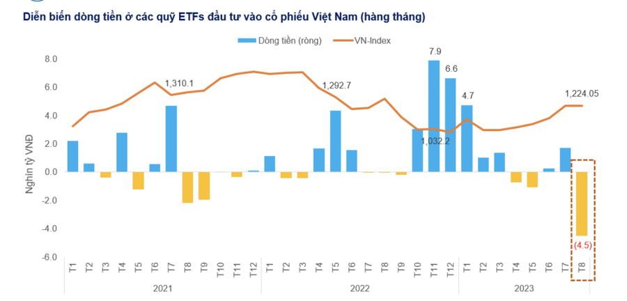 Các quỹ ETF bị rút ròng kỷ lục 4.500 tỷ đồng trong tháng 8  - Ảnh 1