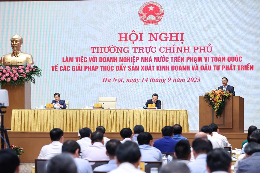 Th&ocirc;ng điệp của hội nghị l&agrave; chung sức, đồng l&ograve;ng th&aacute;o gỡ kh&oacute; khăn, vượt qua th&aacute;ch thức. Ảnh:VGP.