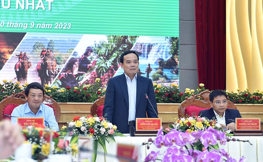 Ph&oacute; Thủ tướng Trần Lưu Quang: "Trong bối cảnh hiện nay, cần c&oacute; sự huy động vốn của Trung ương, địa phương v&agrave; cả nh&agrave; đầu tư". Ảnh: VGP.