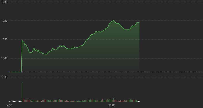 Diễn biến VN-Index s&aacute;ng nay.