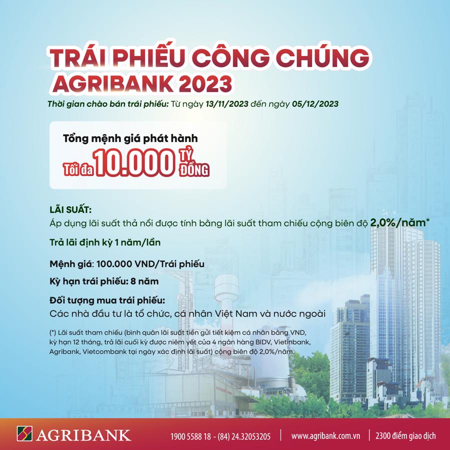 Agribank phát hành 10.000 tỷ đồng trái phiếu ra công chúng năm 2023 - Ảnh 1
