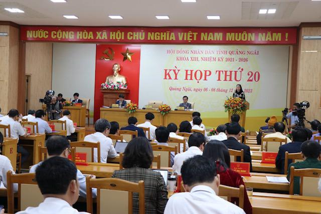 Quang cảnh kỳ họp thứ 20, HĐND tỉnh Quảng Ng&atilde;i kh&oacute;a XIII