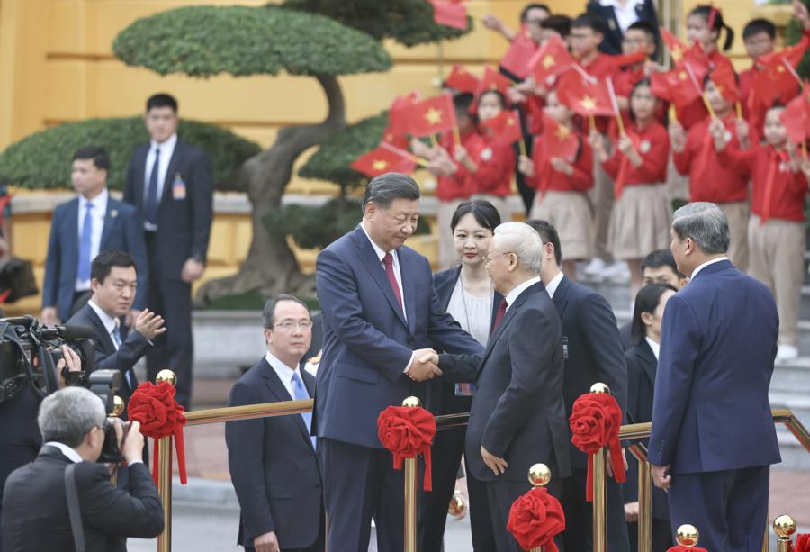 Tổng Bí thư Nguyễn Phú Trọng chủ trì lễ đón cấp Nhà nước Tổng Bí thư, Chủ tịch Trung Quốc Tập Cận Bình - Ảnh 2