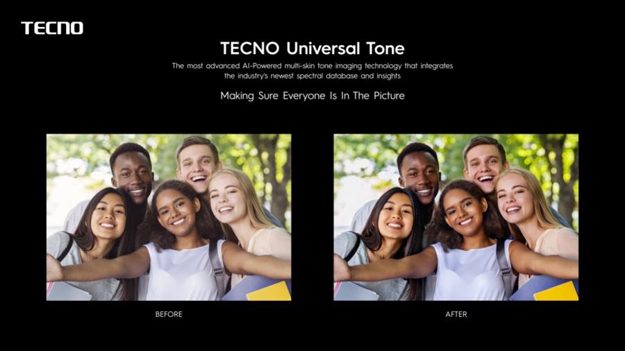 Tecno Universal Tone - c&ocirc;ng nghệ chụp ảnh đa t&ocirc;ng m&agrave;u da được hỗ trợ bởi tr&iacute; tuệ nh&acirc;n tạo.