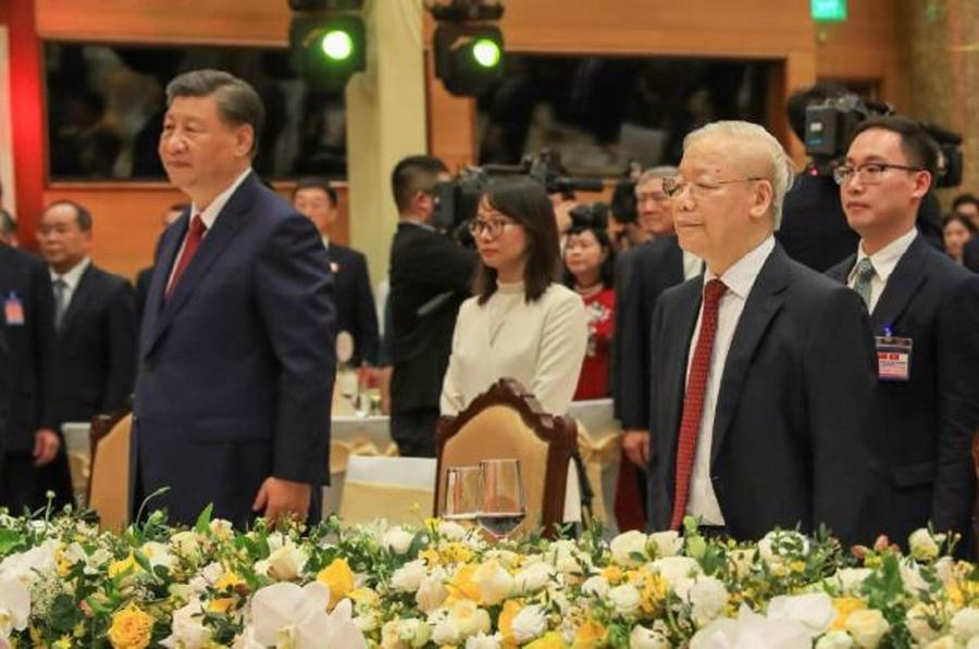 Chiêu đãi trọng thể chào mừng Tổng Bí thư, Chủ tịch nước Trung Quốc và Phu nhân - Ảnh 1
