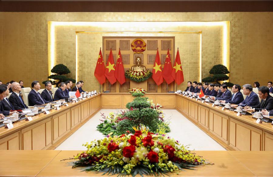 Thủ tướng Phạm Minh Ch&iacute;nh hội kiến Tổng B&iacute; thư, Chủ tịch nước Trung Quốc Tập Cận B&igrave;nh - Ảnh: VGP.