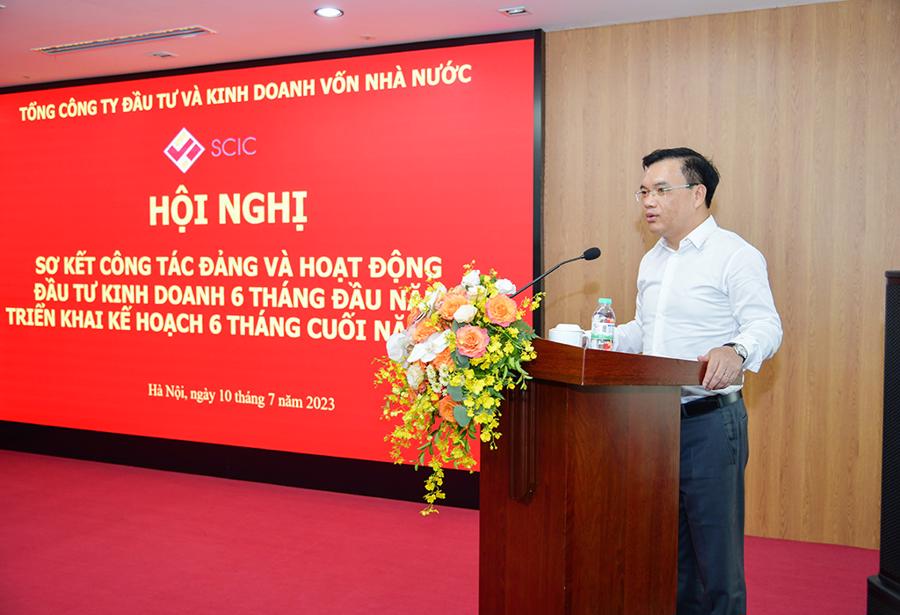 Đồng ch&iacute; Nguyễn Ch&iacute; Th&agrave;nh - B&iacute; thư Đảng uỷ, Chủ tịch HĐTV SCIC tiếp thu &yacute; kiến chỉ đạo