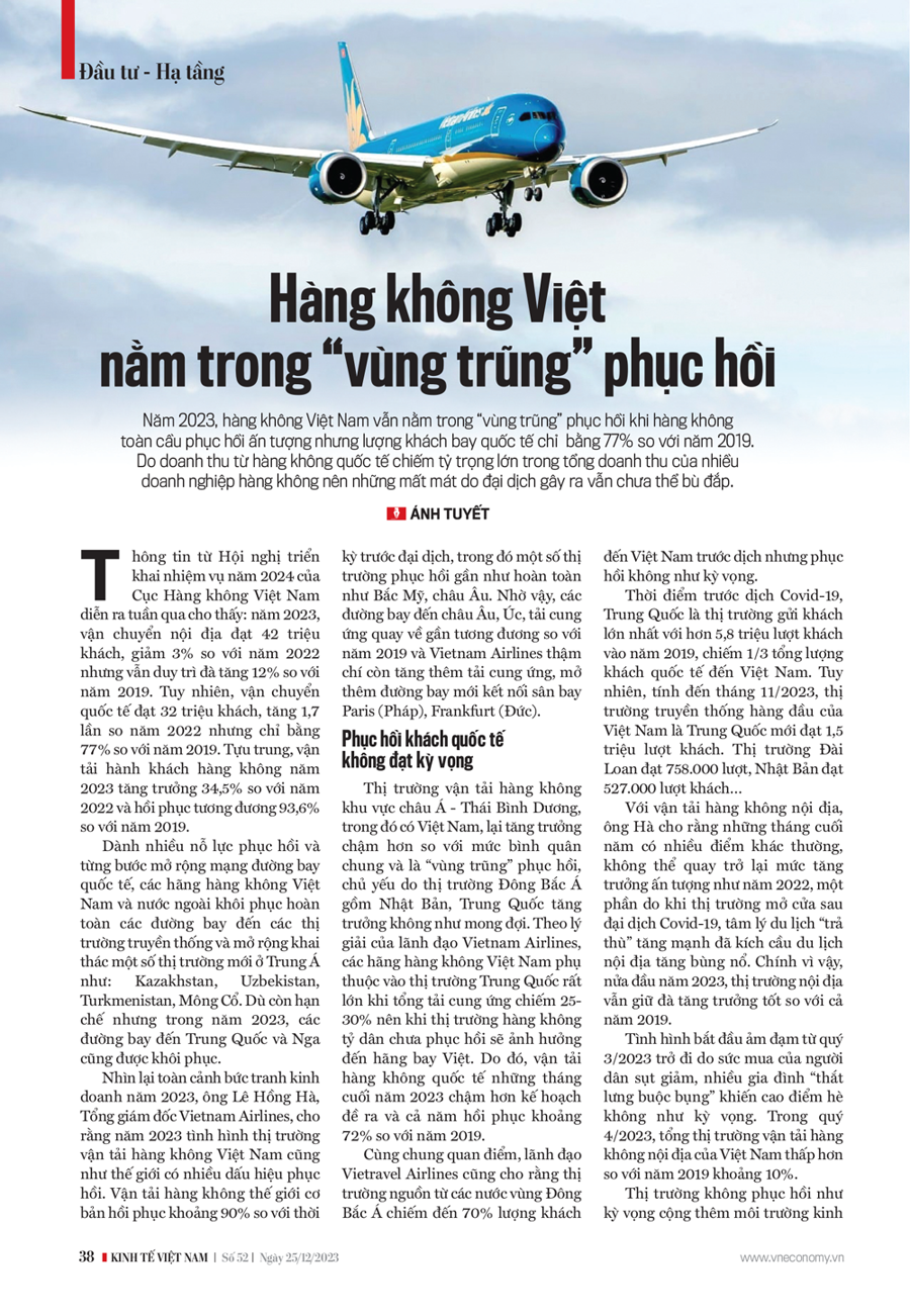 Hàng không Việt nằm trong “vùng trũng” phục hồi - Ảnh 2