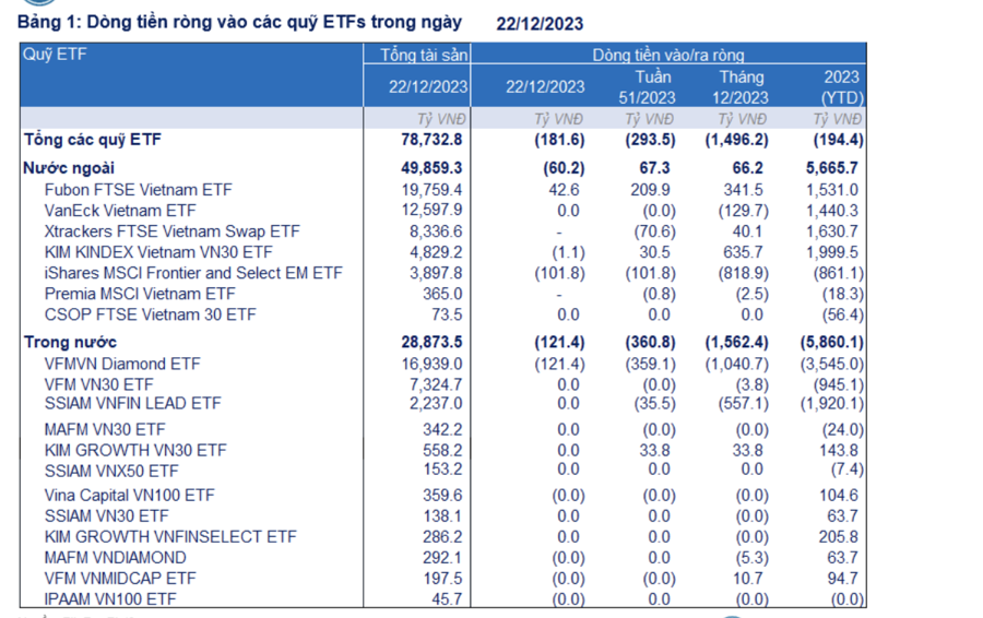 Trong khi các ETF ngoại vào ròng vì thấy thị trường rẻ, ETF nội lại bị rút vốn liên tục  - Ảnh 1