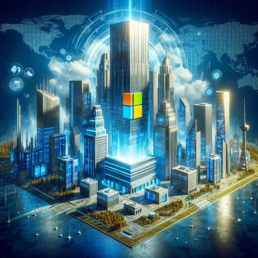 Gi&aacute; trị thị trường của Microsoft đ&atilde; tăng vọt l&ecirc;n mức ấn tượng 2,87 ngh&igrave;n tỷ USD, vượt qua Apple. Ảnh minh họa do AI tạo ra