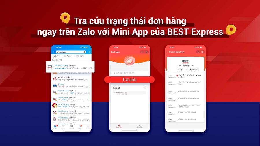 Hướng dẫn truy cập Mini App của BEST Express tr&ecirc;n Zalo.
