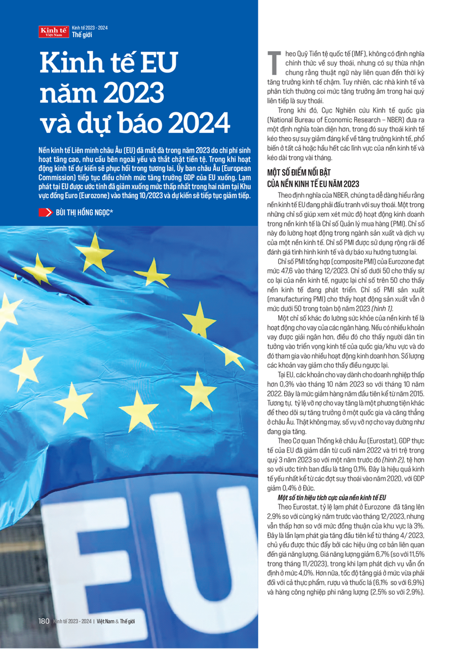 Kinh tế EU năm 2023 và dự báo 2024 - Ảnh 2
