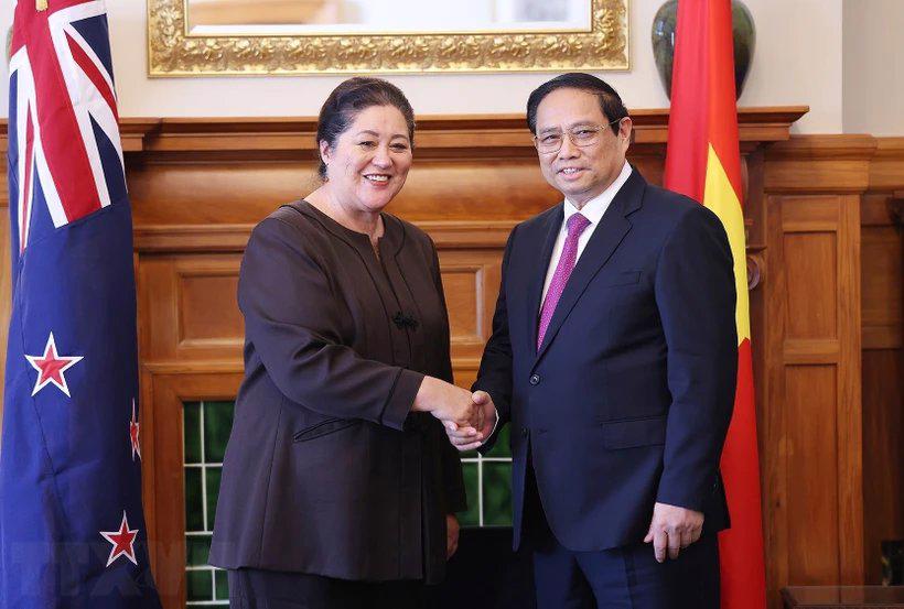 Prime Minister Pham Minh Chinh meets with New Zealand&nbsp;Governor-General&nbsp;Cindy Kiro. (Source: VNA)