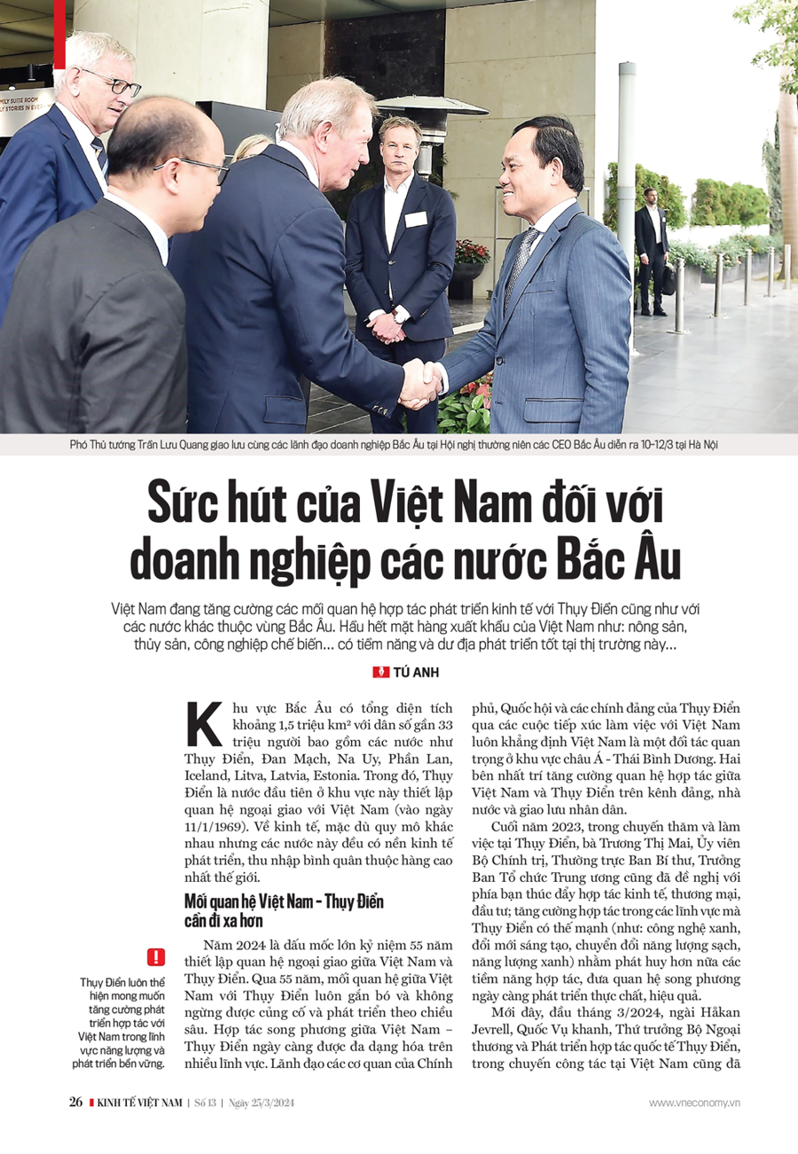 Sức hút của Việt Nam đối với doanh nghiệp các nước Bắc Âu - Ảnh 1