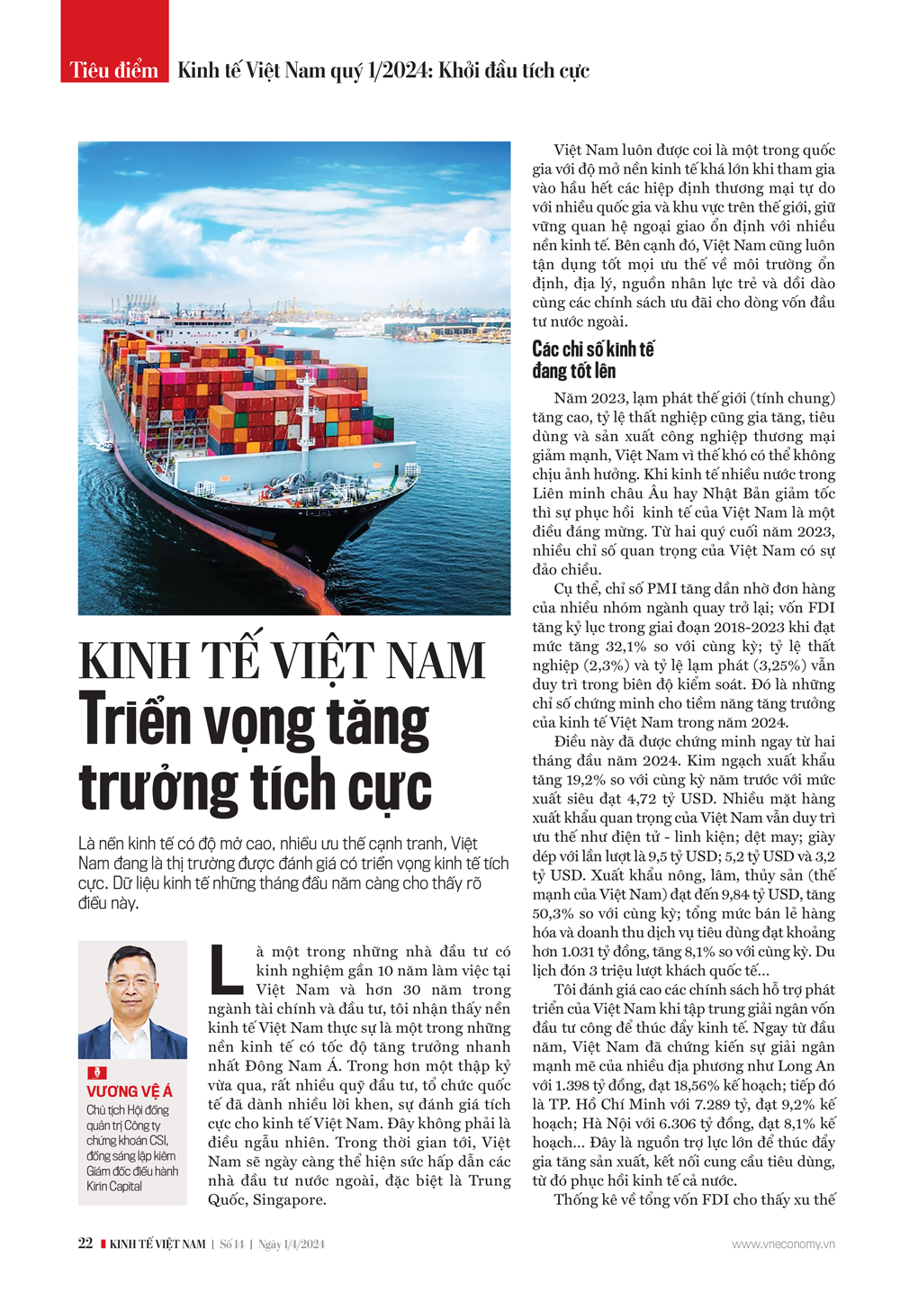 Kinh tế Việt Nam: Triển vọng tăng trưởng tích cực - Ảnh 1